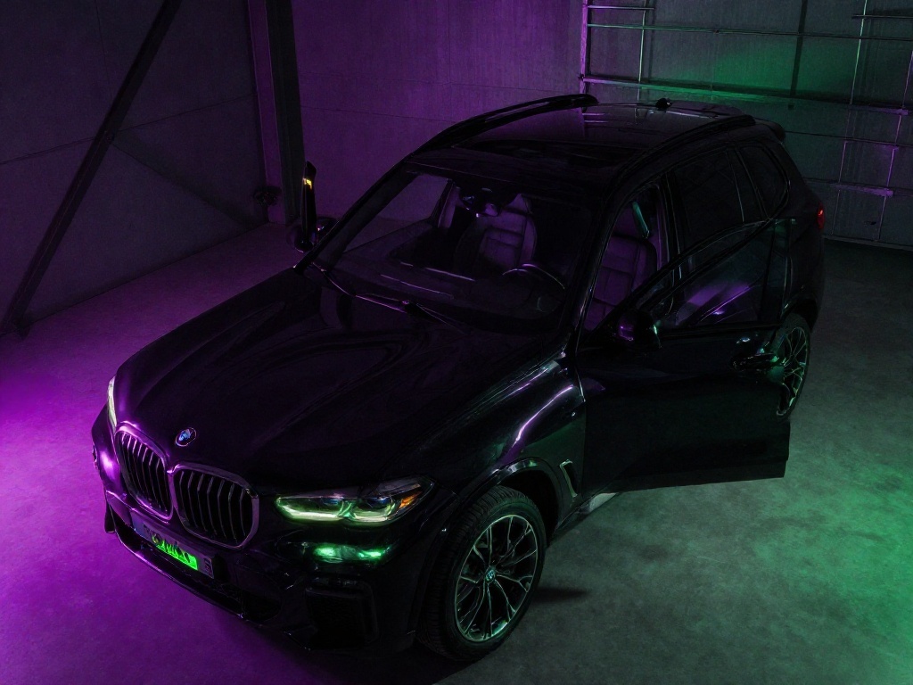 BMW в неоновом гараже HP Тюнинг
